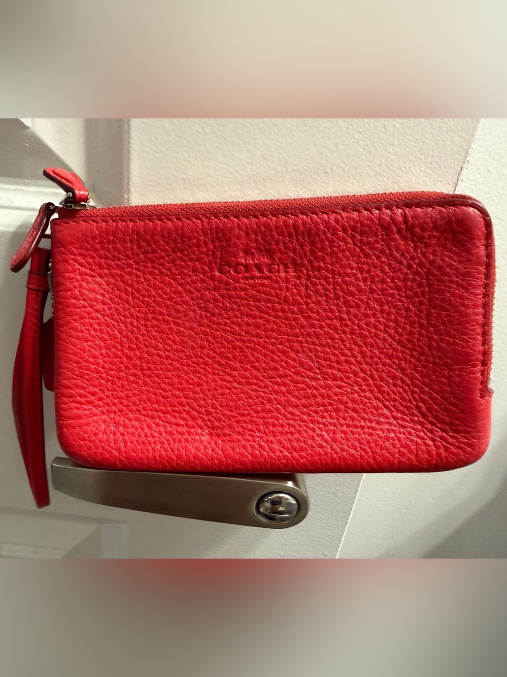 Coach Red Pebbled Leather
Double-Zip Wristlet